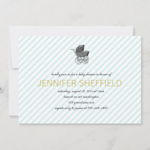 Carruagem de Vintage - Convite para Chá de fralda