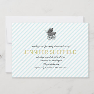 Carruagem de Vintage - Convite para Chá de fraldas