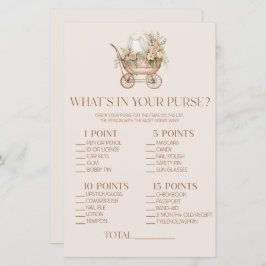 Carruagem Floral O que há no jogo do Chá de fralda