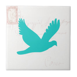 Carta antiga com Silhouette Bird