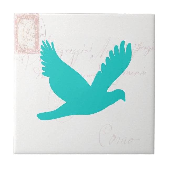 Carta antiga com Silhouette Bird (Frente)