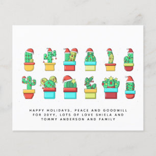 Carta Anual Personalizada do Cacto do Natal com Ca