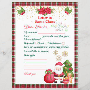 Carta ao Papai Noel Lista de Desejos de Natal para