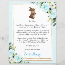 Carta Azul Do Coelho Da Páscoa Para O Filho