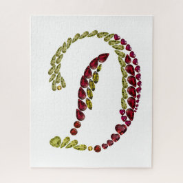 Carta D feita com Gemstones Nome Quebra-cabeça