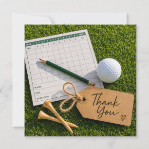 Carta de agradecimento de golfe com saco de bolas