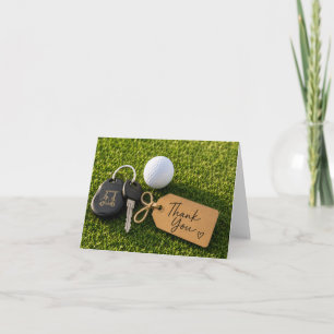 Carta de agradecimento de golfe com saco de bolas