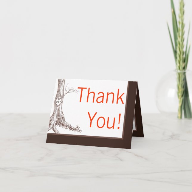 Carta de Agradecimento Dobrada Árvore de Outono In (Frente)
