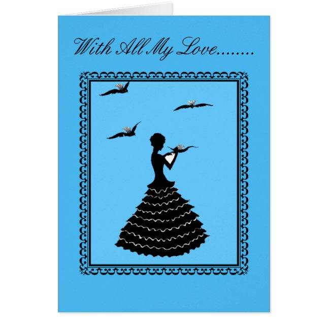 Carta de Amor do Cartão de Doves (Frente)