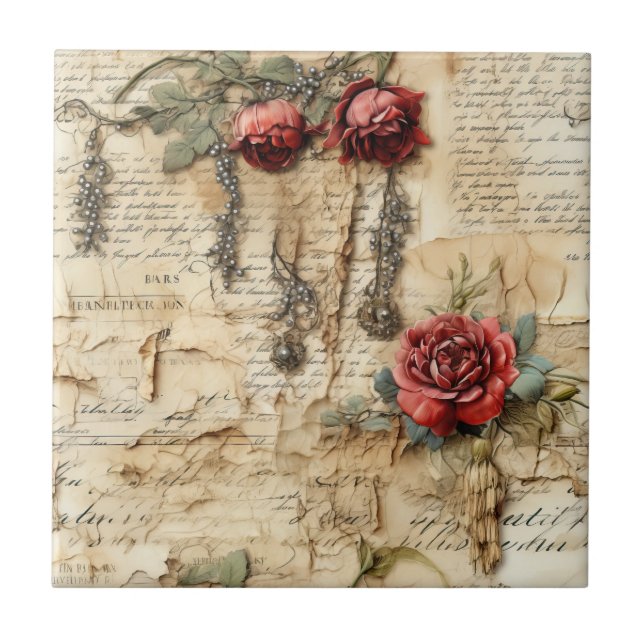 Carta de Amor Floral Antiga Nostálgica (Frente)