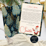 Carta de Árvore de Natal Azul do Cartão de Papais<br><div class="desc">Letra Azul De Padrão De Árvore De Natal De Papais noeis. Disponível digitalmente ou impresso. Personalize facilmente as palavras de acordo com as suas necessidades.</div>