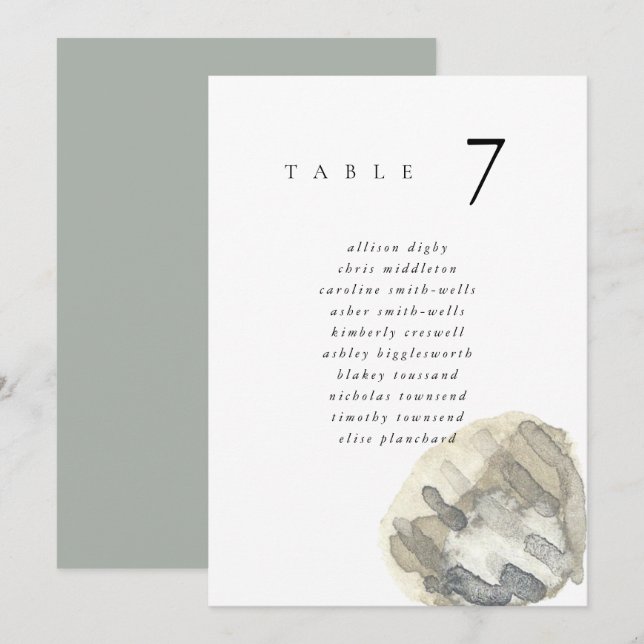 Carta de Assento de Casamento Watercolor Seashell  (Frente/Verso)