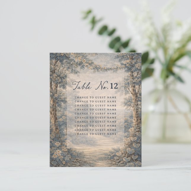 Carta de assentos da mesa de casamento Tapestry Bl (Em pé/Frente)