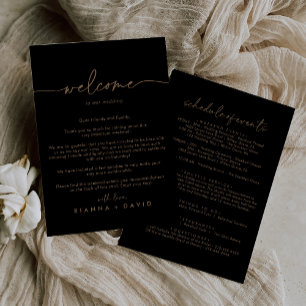 Carta de Boas-vindas ao Casamento Clássico Dourado