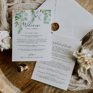 Carta de Boas-vindas Colorida sobre Casamento Trop