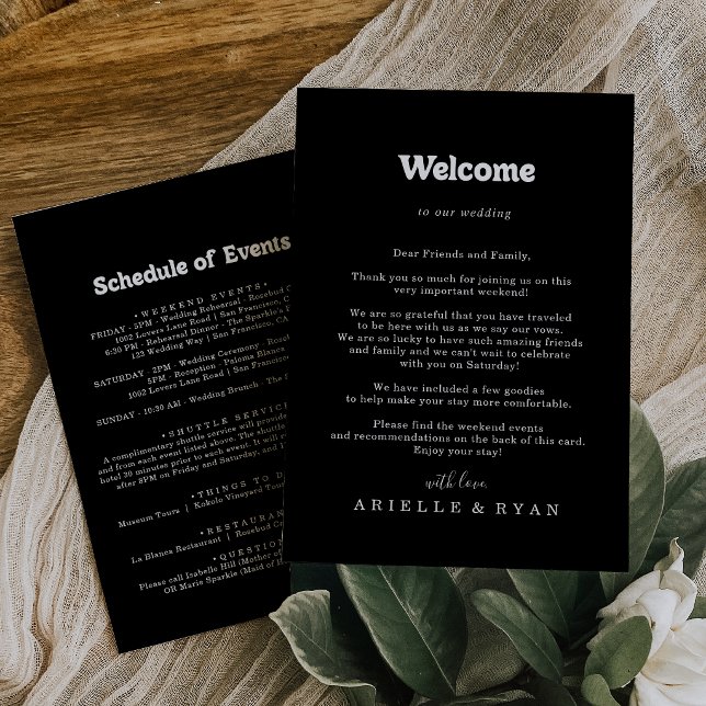 Carta de Boas-Vindas de Casamento Formal Minimalis (Criador carregado)
