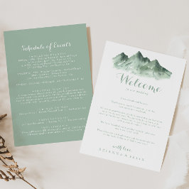 Carta de Boas-vindas do Casamento da Montanha Verd