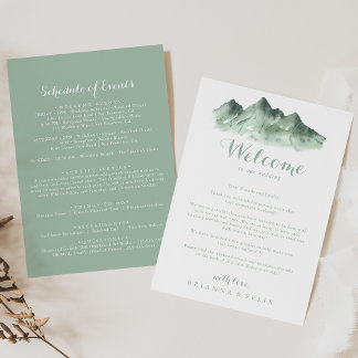 Carta de Boas-vindas do Casamento da Montanha Verd