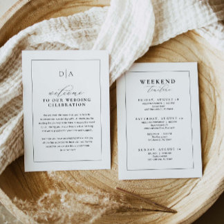 Carta de Boas-Vindas do Casamento e Cartão Itinerá