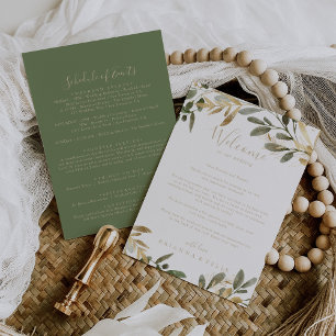 Carta de Boas-vindas do Casamento outono Verde Dou
