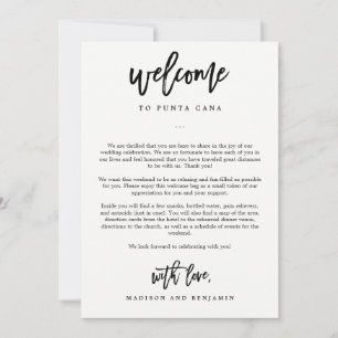 Carta de Boas-Vindas e Itinerário Saco de Boas-Vin