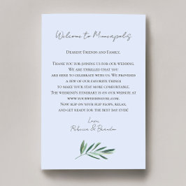 Carta de Boas-Vindas para Casamento com Eucalipto