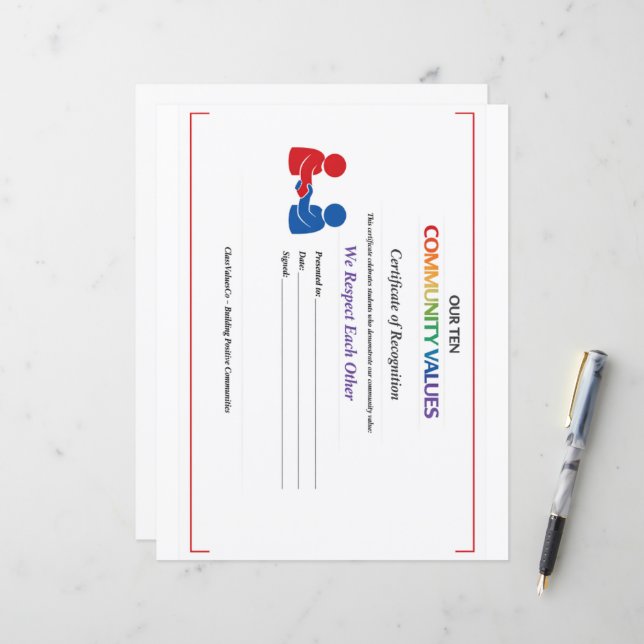 Carta de Certificado de Valor Respeito Cabeçalho F (Frente/Verso In Situ)