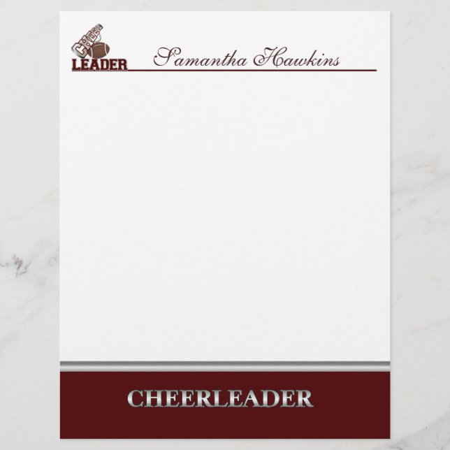 Carta de Cheerleaderes Maroon e White (Frente)
