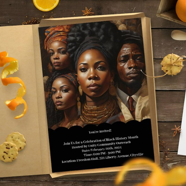 Carta de Convite para Celebração do Mês de Históri (Black History Month Celebration Invitation, black history month, african american, black history)