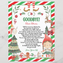 Carta de Elf Goodbye Farewell Christmas Girl