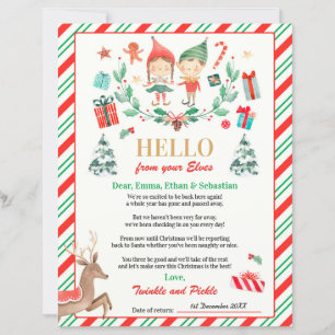 Carta de Férias Elves Personalizadas - Letra de D