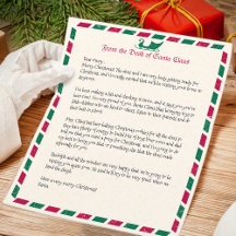 Carta de Natal Aérea Antiga do Papai Noel