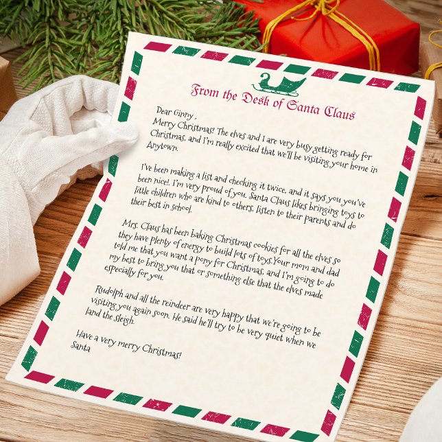 Carta de Natal Aérea Antiga do Papai Noel (Criador carregado)