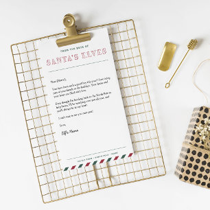 Carta de Natal da Mesa dos Papais noeis Elves