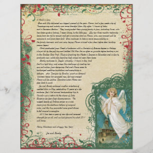 Carta de Natal do Anjo Vintage