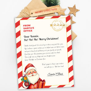 Carta de Natal do Papai Noel do Escritório do Polo