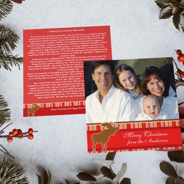 Carta de Natal no Cartão de Natal Moso Traseiro (Criador carregado)