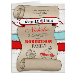 Carta de Papais noeis - cartão de saudação LARGA p