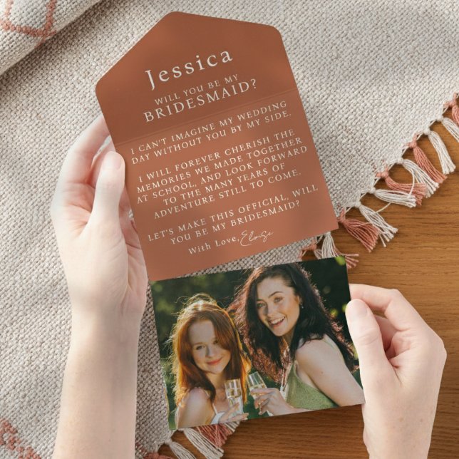 Carta de Proposta de Dama de Honra com Foto (Pop the question to your bridal party with this Will You Be My Bridesmaid Proposal Letter!)