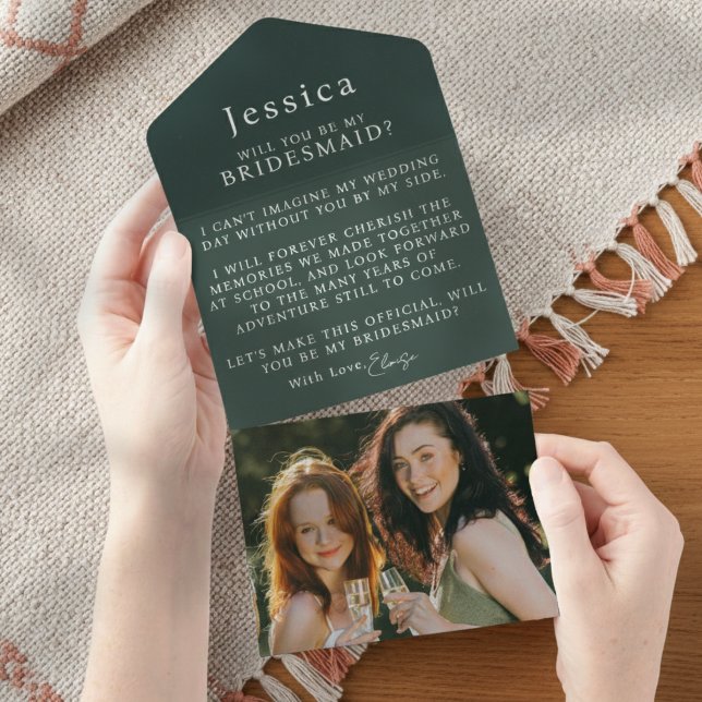 Carta de Proposta de Padrinho de Noiva com Foto (Pop the question to your bridal party with this Will You Be My Bridesmaid Proposal Letter!)