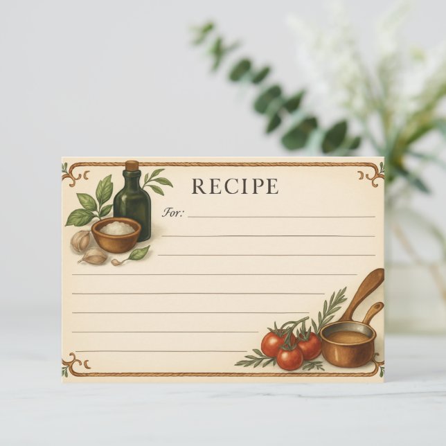 Carta de Receita Simmering na Sicília (Em pé/Frente)