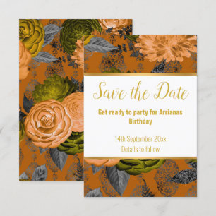 CARTA DE RESPOSTA RSVP LUXO LARANJA DOURADO BRANCO