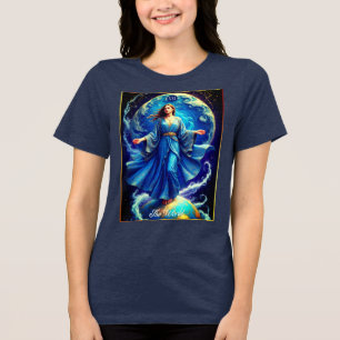 Carta de Tarot, o Mundo, em Azul Profundo
