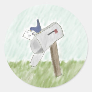 Carta de um adesivo Bluebird