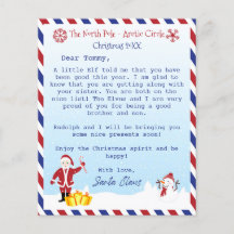 Carta do Papai Noel às crianças