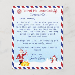 Carta do Papai Noel às crianças