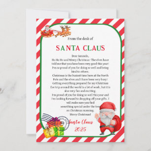 Carta do Papai Noel Cartão de Natal