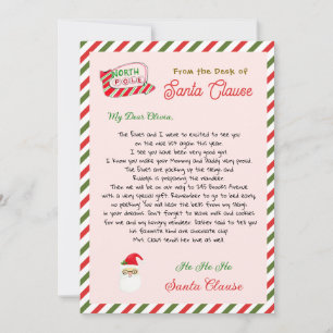Carta do Papai Noel Fofo do Papai Noel