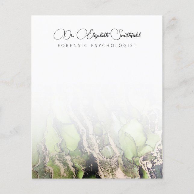 Carta Dourada Verde Abstrato Moderna (Frente)