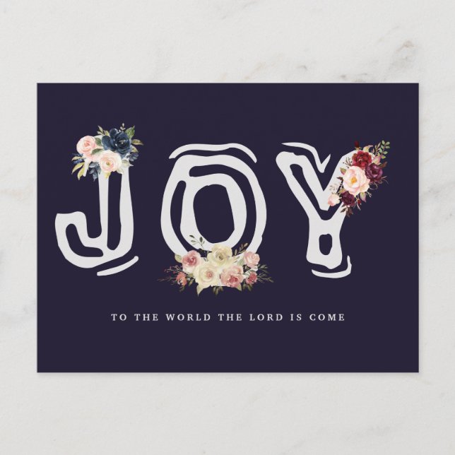 carta floral Joy Christmas — Cartão de Natal de sa (Frente)